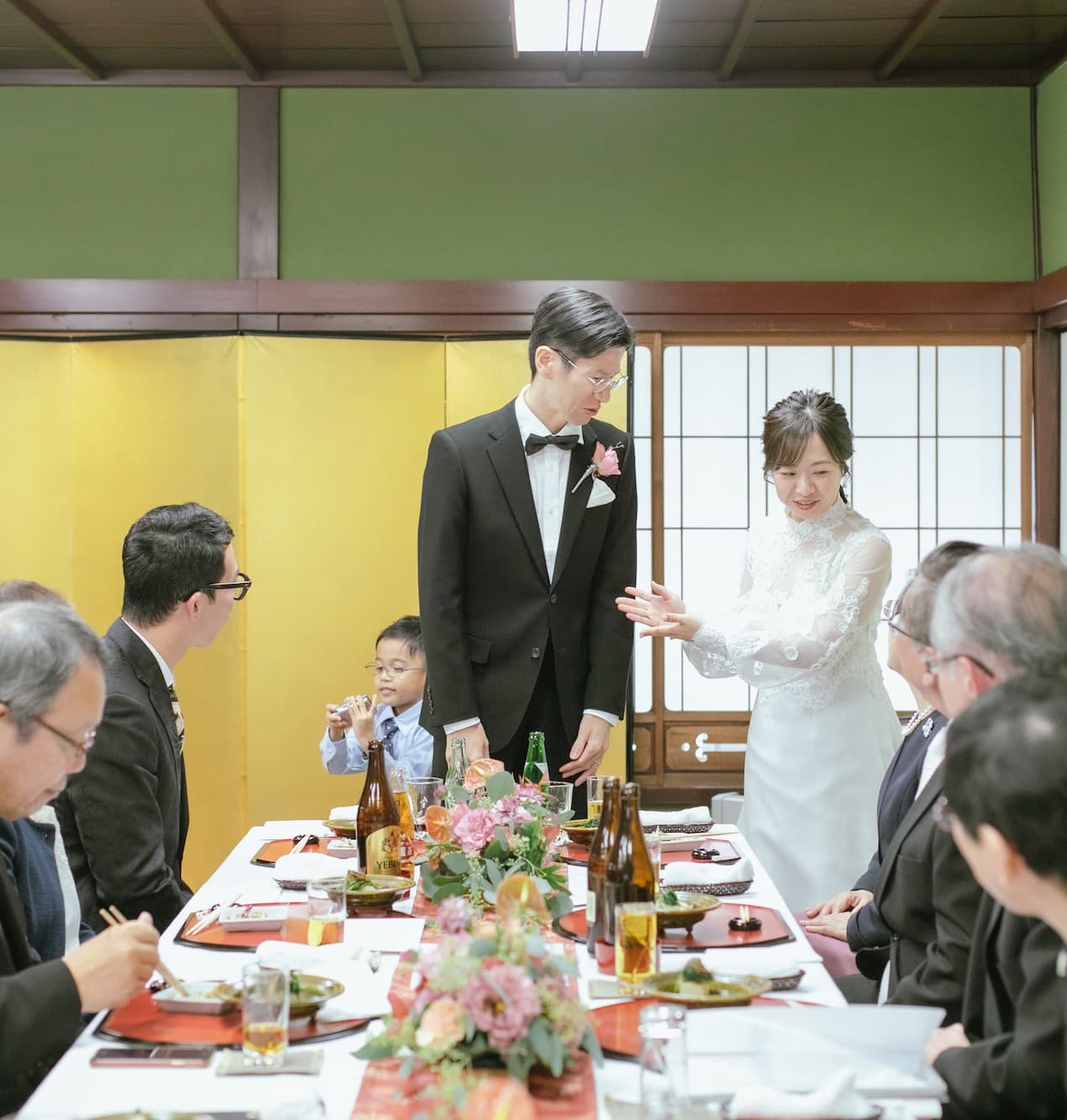 金沢料亭大友楼で少人数和装結婚式_ベージュ金沢サロン