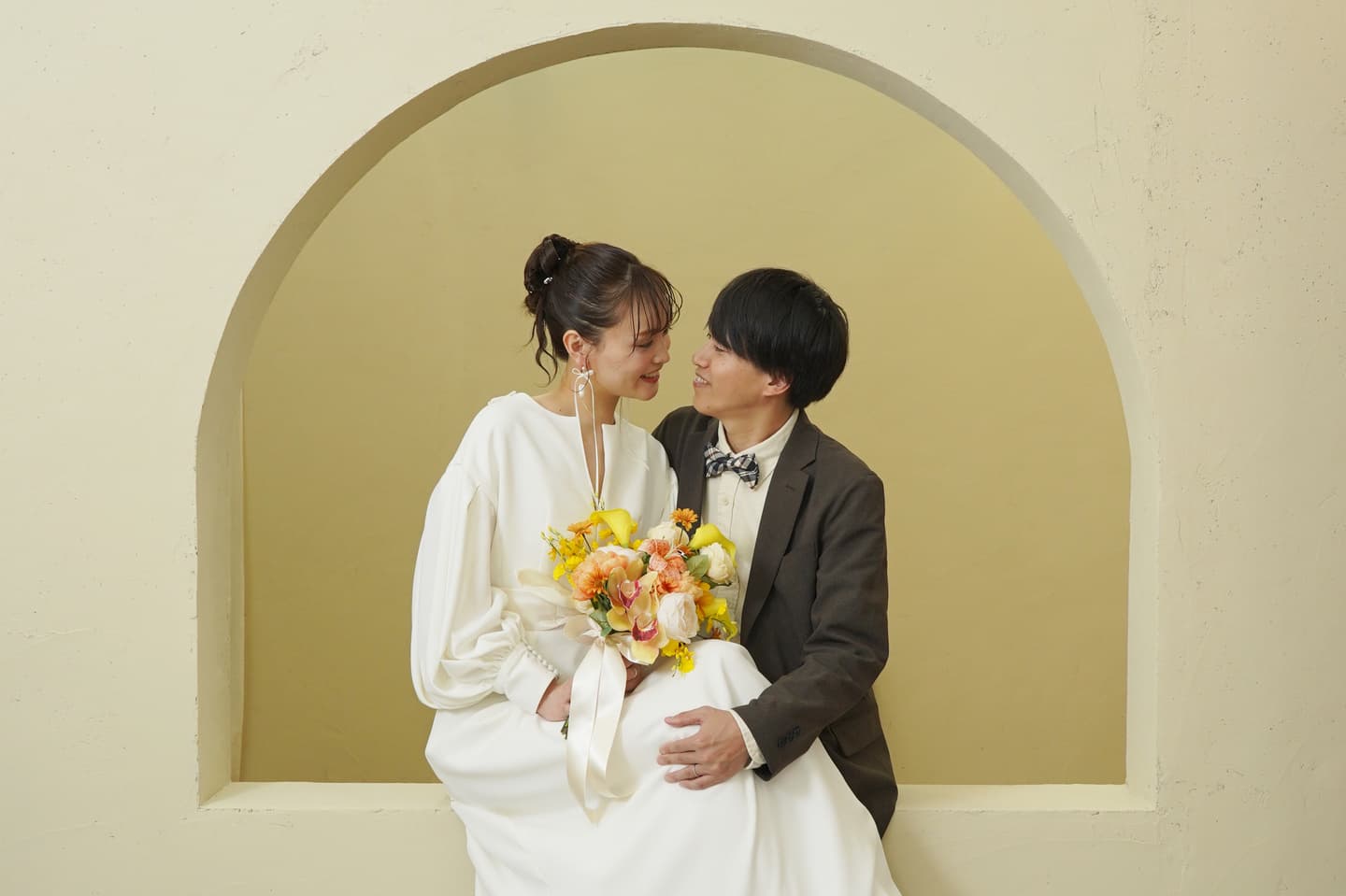 ベージュ金沢のスレンダードレスでセルフスタジオ