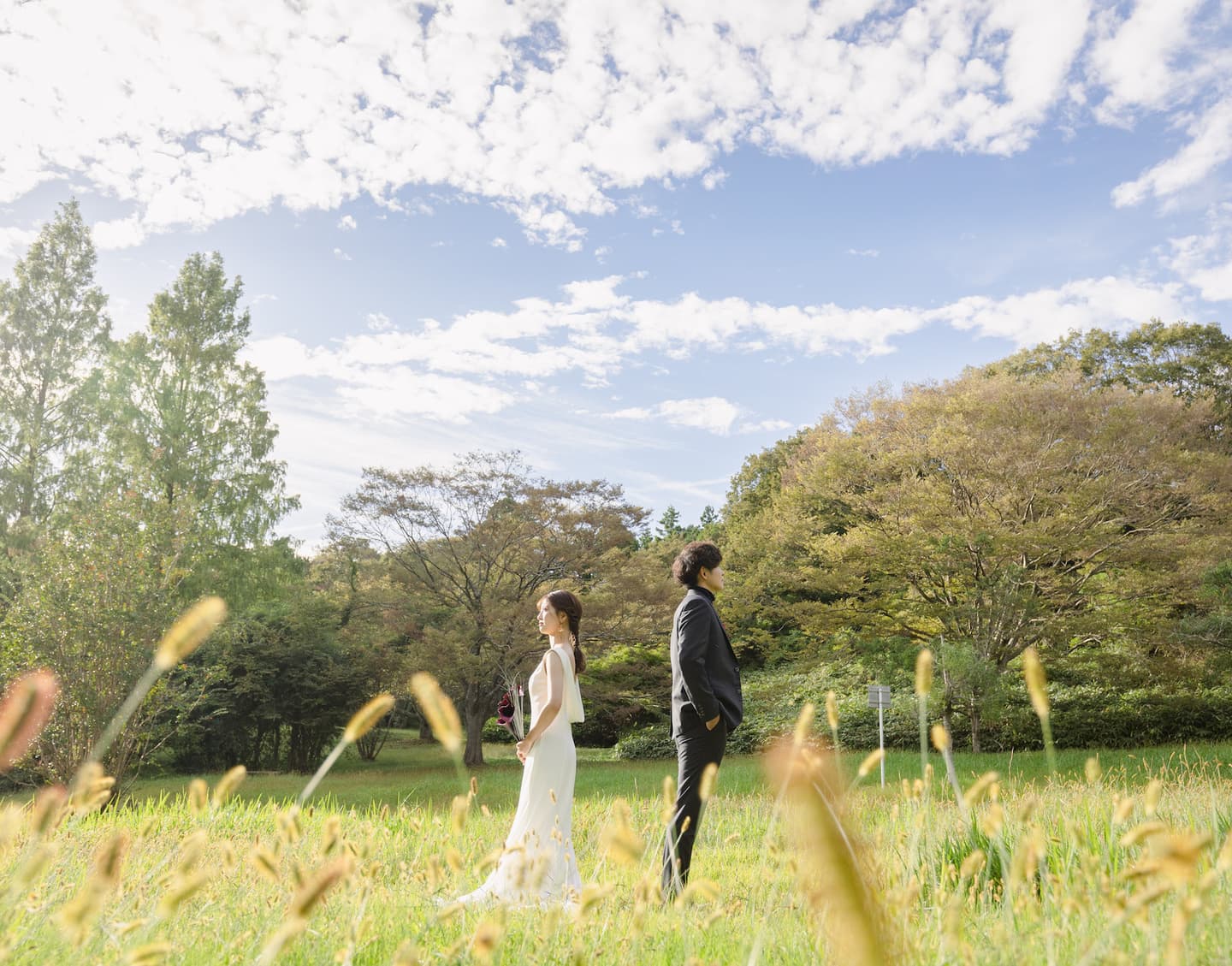 金沢のみどりの森でドレスロケーション前撮り