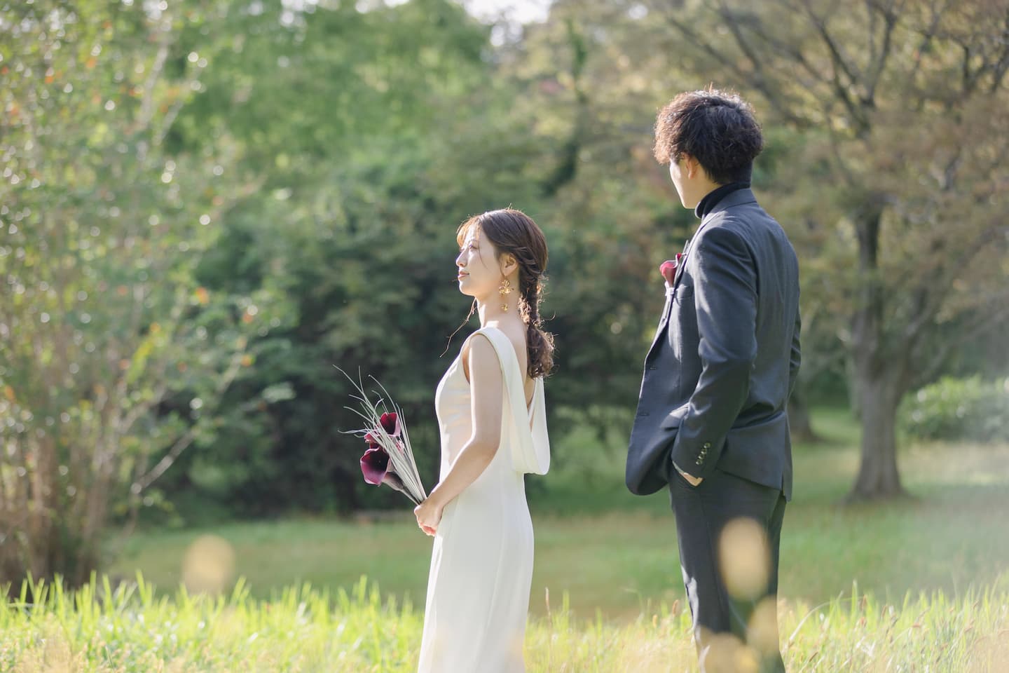 金沢のみどりの森でドレスロケーション前撮り