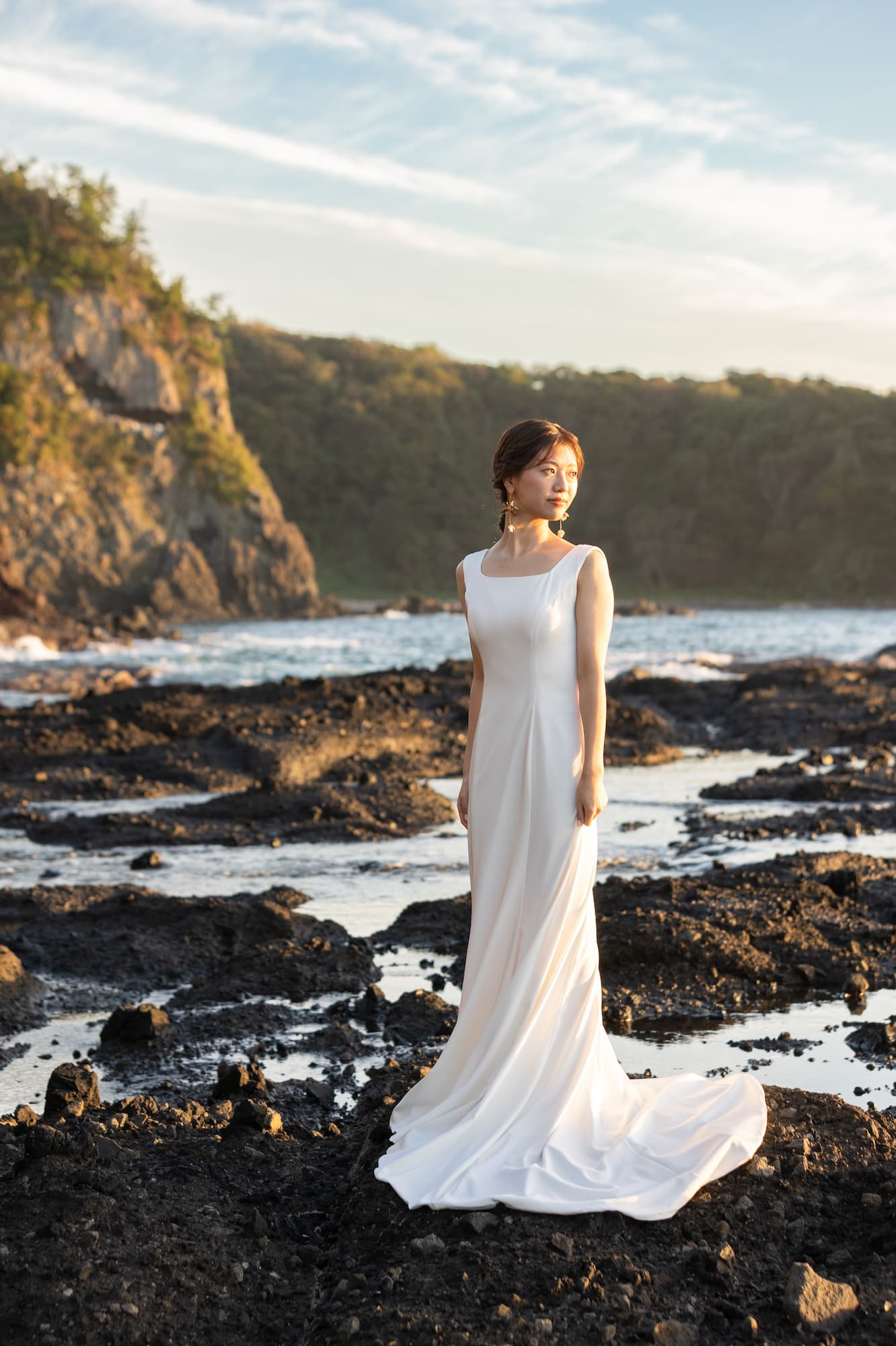 金沢の海で前撮り_ベージュ金沢サロン