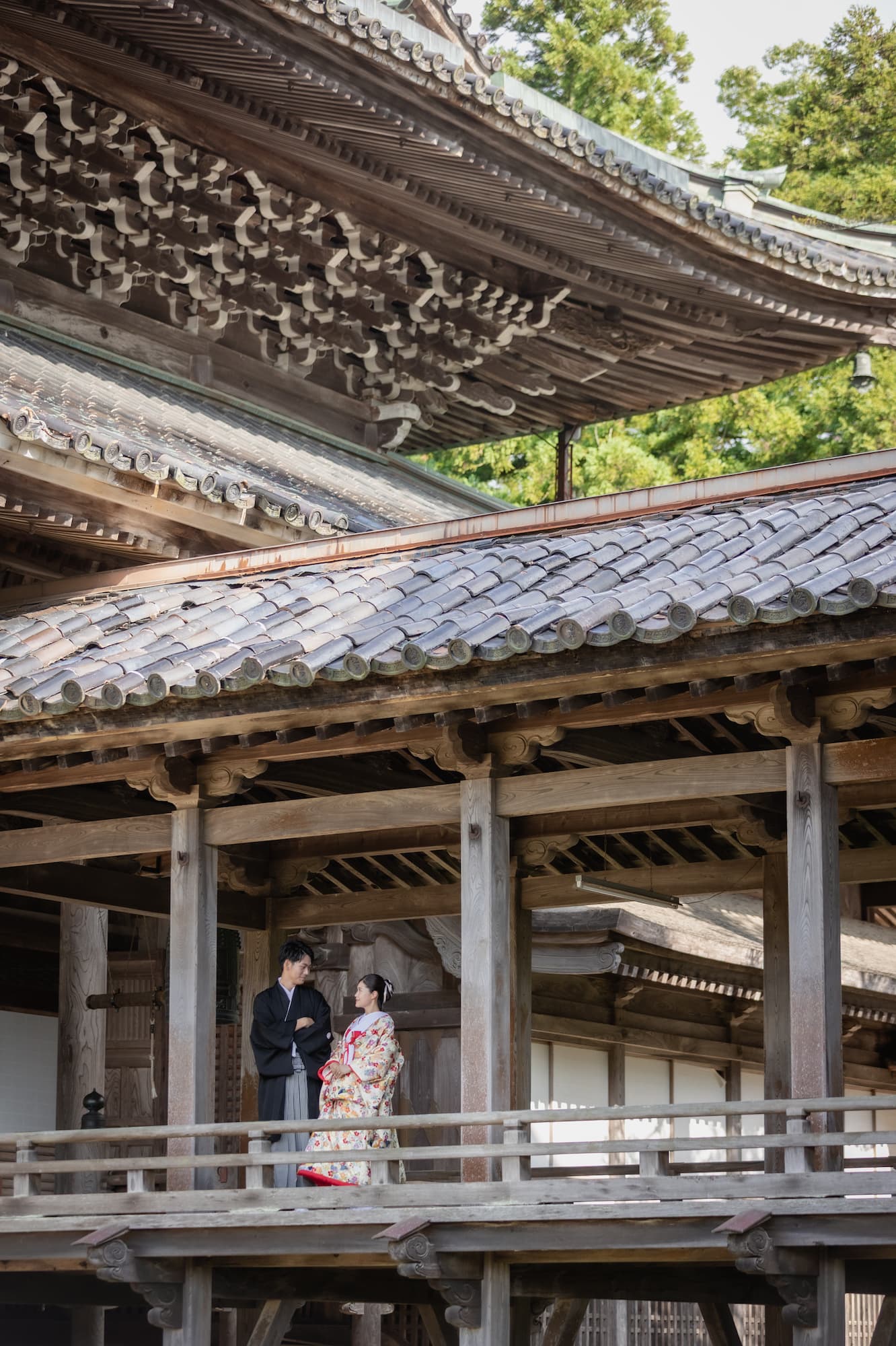 ベージュ金沢の和装ロケーションウェディングフォト