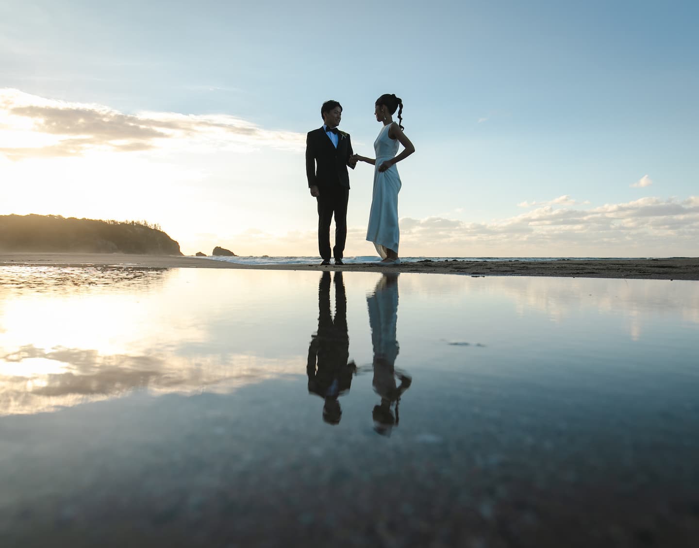 石川県金沢市の海でドレスロケーション前撮り