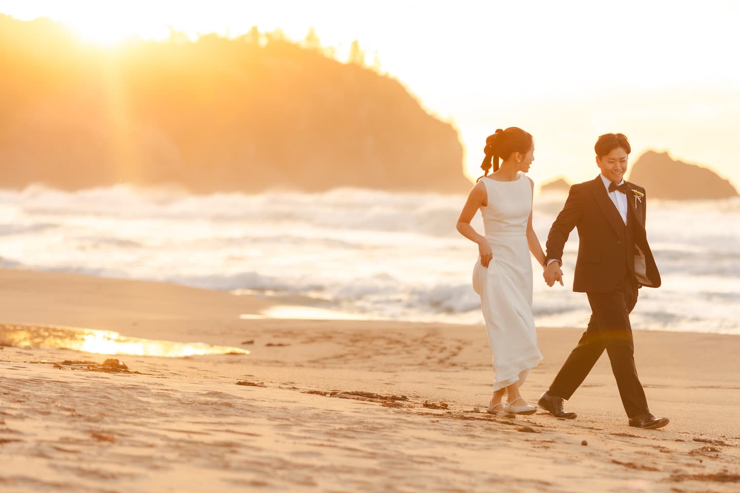 石川県金沢市の海でドレスロケーション前撮り